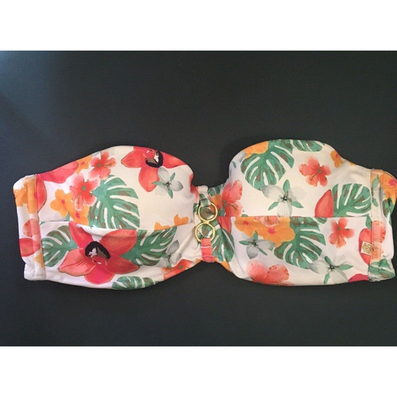 Aqua La Vie en Rose Womens Tropical Bathing Suit Top Y2k - Picture 3 of 9